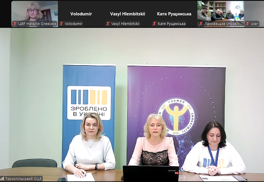 Учасники онлайн-зустрічі для ветеранів/ветеранок і їх родин